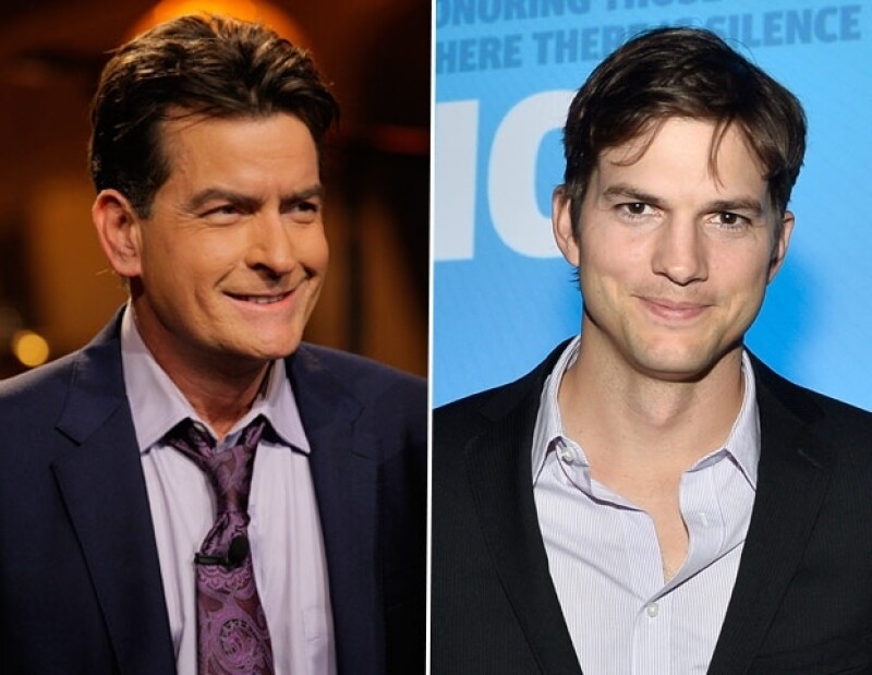 Mientras Charlie Sheen ataca a Ashton, él simplemente se queda callado.