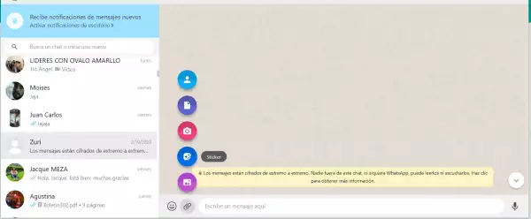 WhatsApp Web añade función nativa para crear stickers primer paso