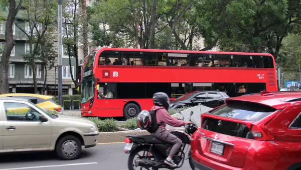 The Metrobus is a red double-decker rapid transit bus system with an exclusive lane in CDMX that suffers constant accidents