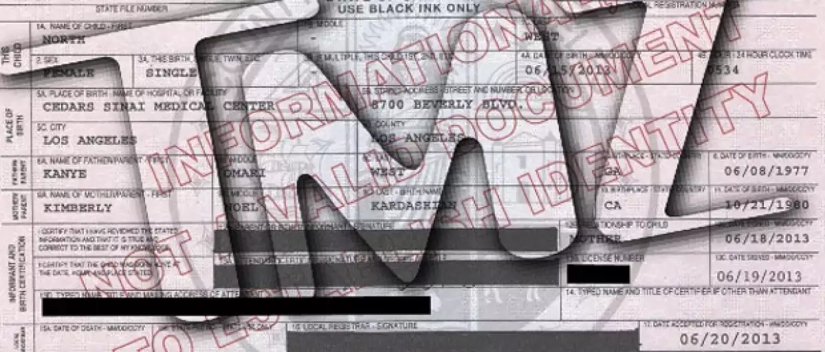 En el acta se aprecia el nombre de su hija: North West.