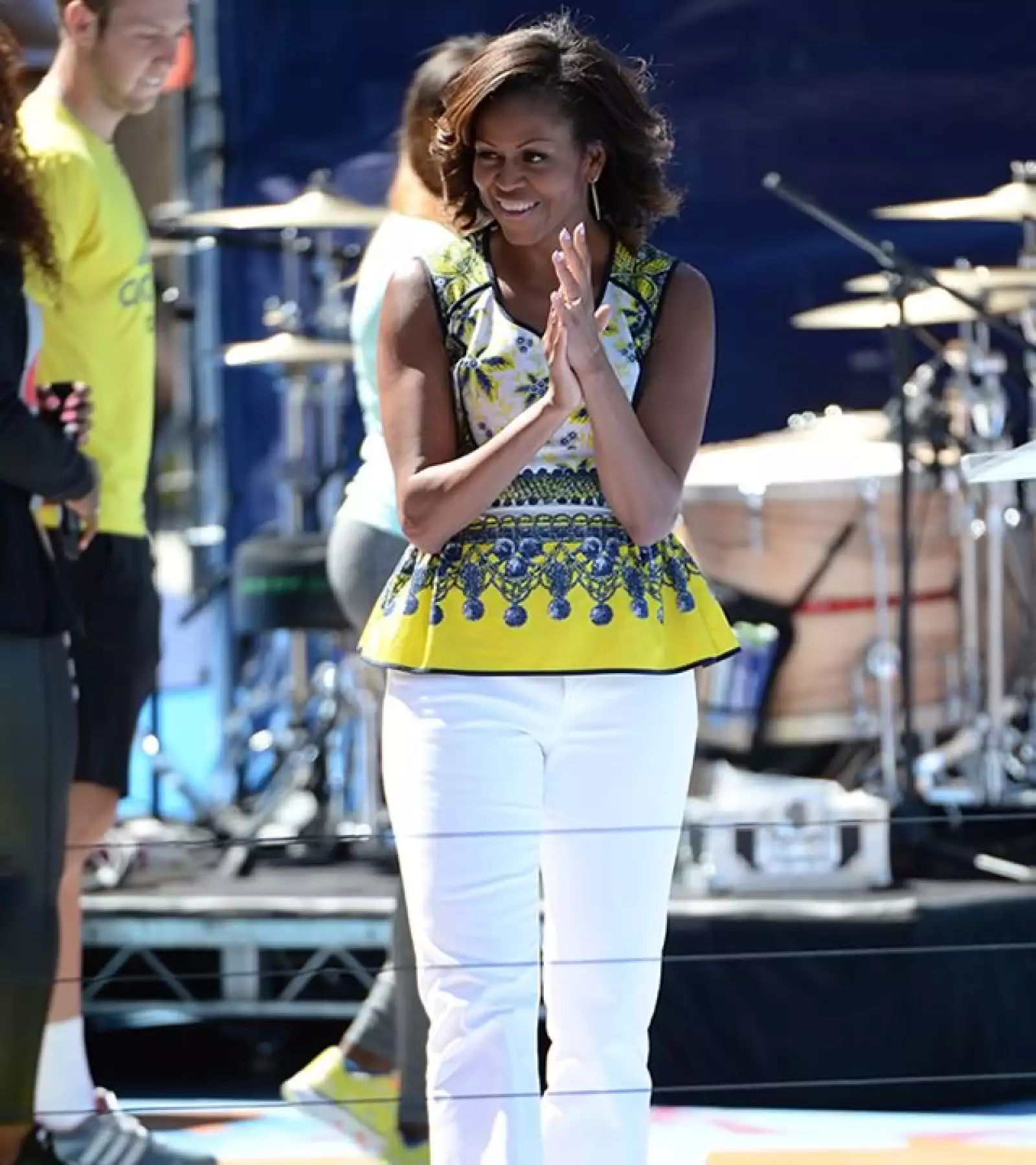 En el "Arthur Ashe Kids Day" usó un top sin mangas tipo peplum del diseñador Prabal Gurung.