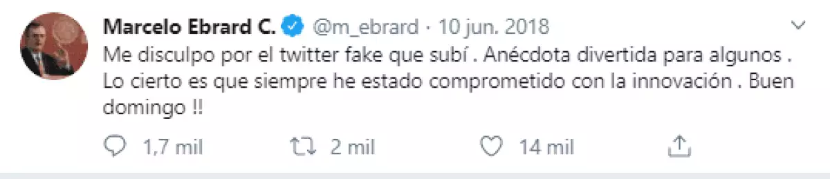 Twitter de Marcelo Ebrard