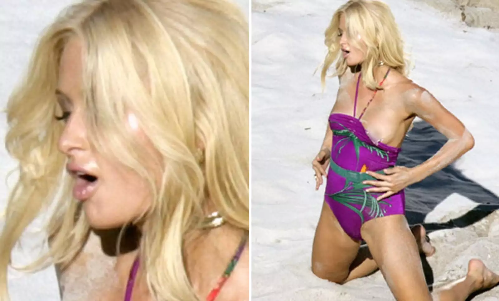 Paris Hilton durante un viaje a la playa en el que dejó ver casi todo de sí.