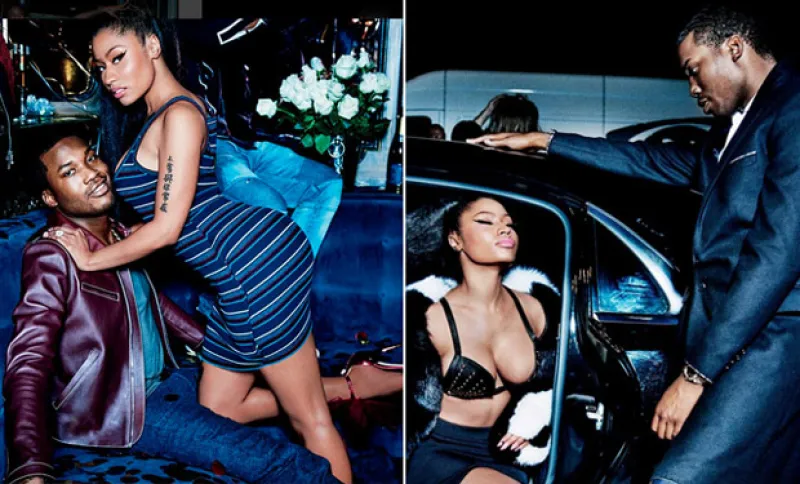 La rapera posa por primera vez para una revista con el cantante Meek Mill, en donde las fotos dejan ver lo enamorados que están.