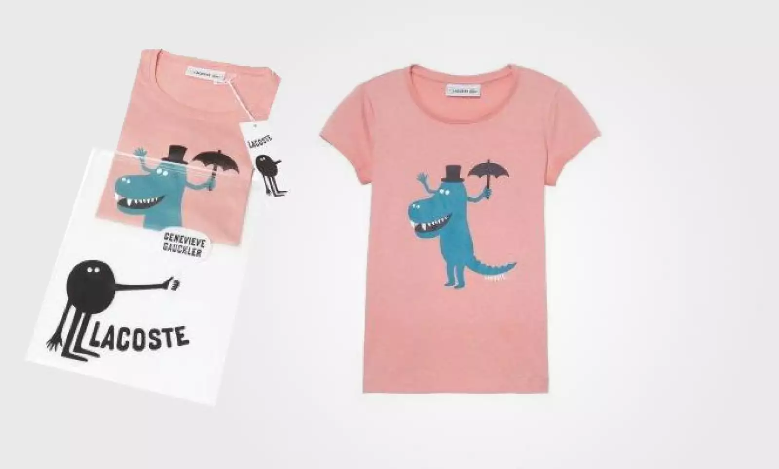 De esta colección provienen  cuatro  camisetas para niños en colores azul, gris, blanco y verde y tres para niñas en rosa, blanco y rojo.