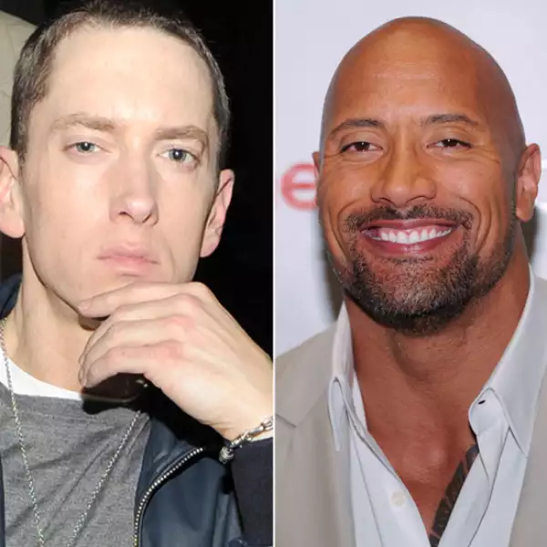 Eminem y Dwayne Johnson sólo se llevan 1 año de edad, el primero tiene 40 y el segundo 41 años. No parece ¿verdad?