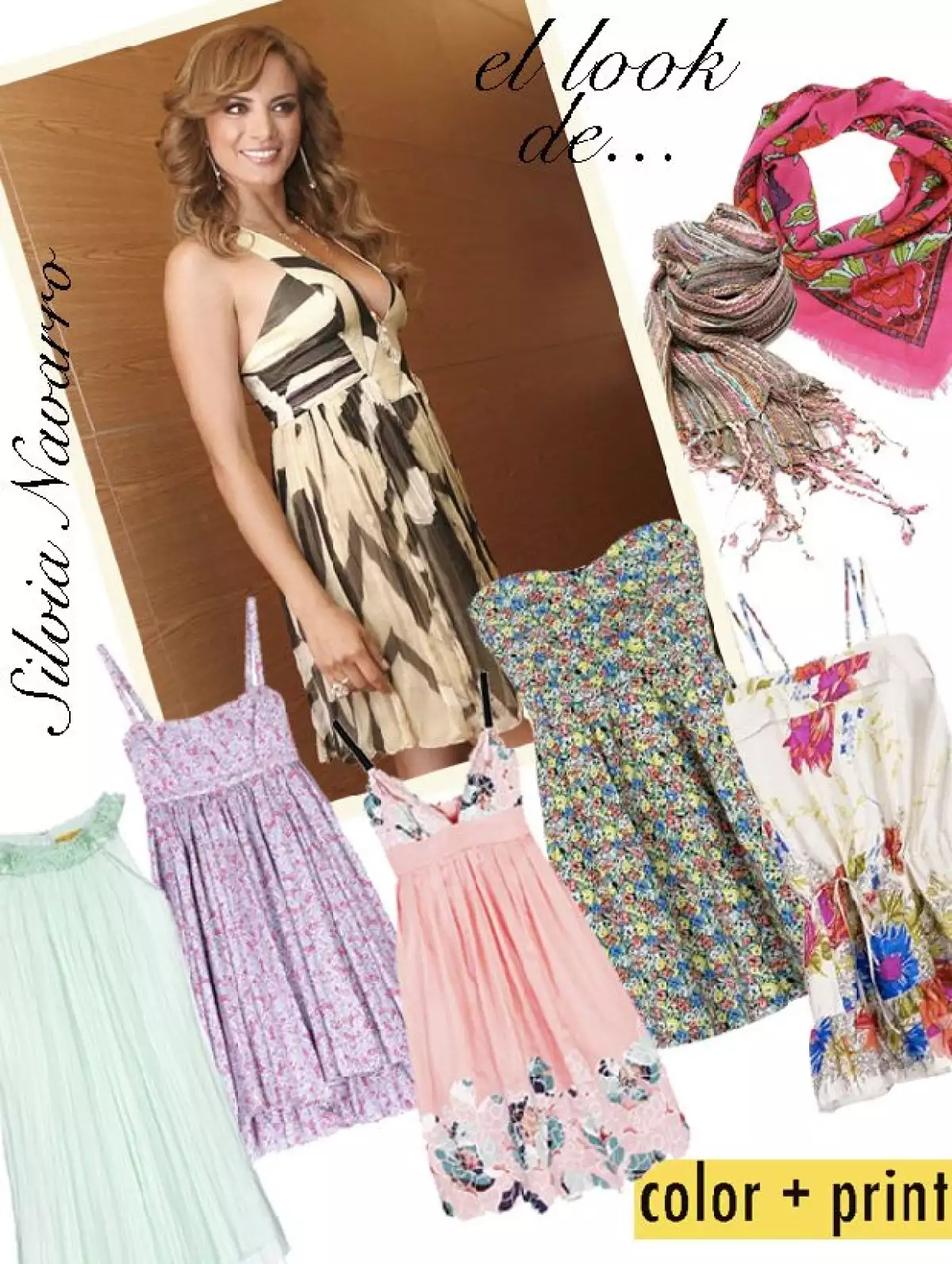 Color, estampados y vestidos son los básicos de la actriz esta temporada.
