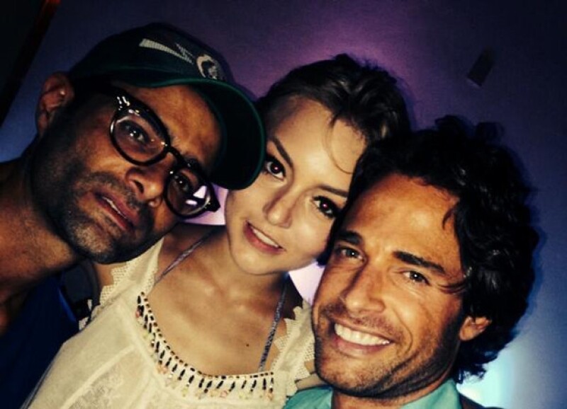 Angelique junto a Sebastián Rulli y Luis Roberto Guzmán.
