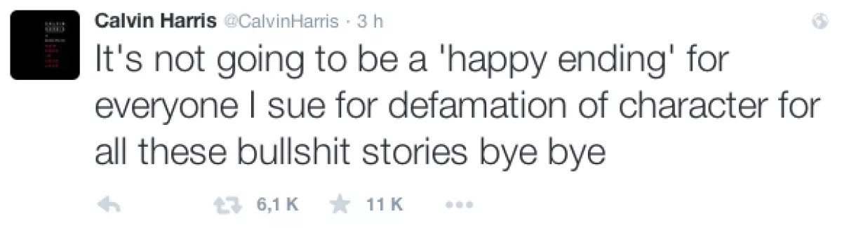 A través de Twitter, Calvin Harris mando un ultimátum.