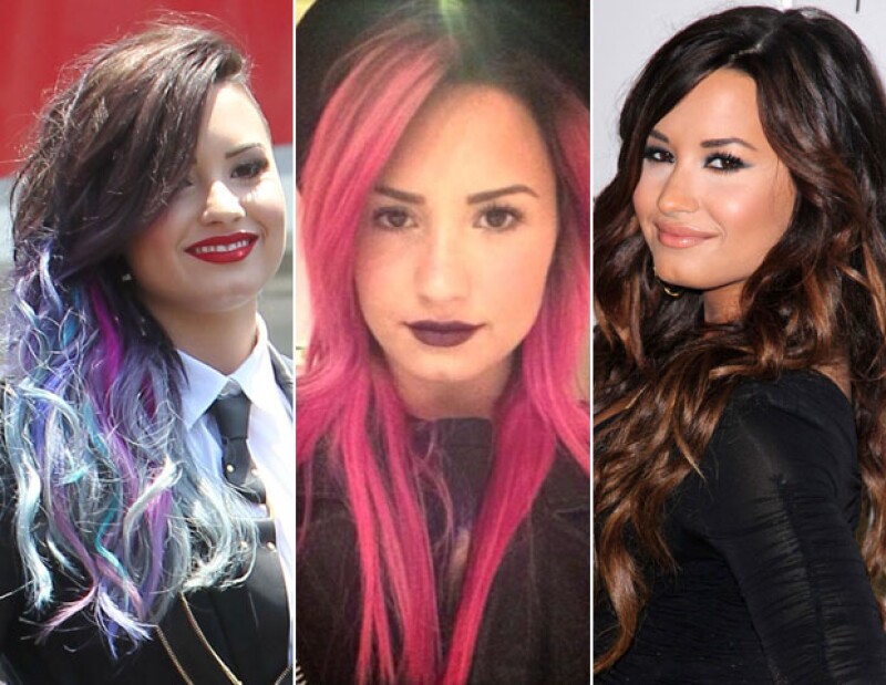 Demi y su pelo multicolor a través de los meses.