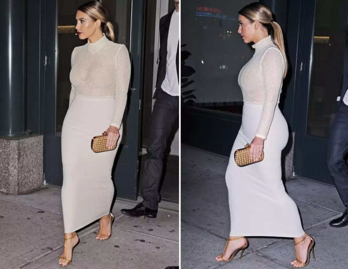 Kim se unó a la lista de estrellas que, fotografiadas con flash, revelan su ropa interior.