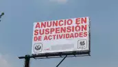 Anuncio espectacular en suspensión de actividades en la CDMX, durante el gobierno de Miguel Ángel Mancera.