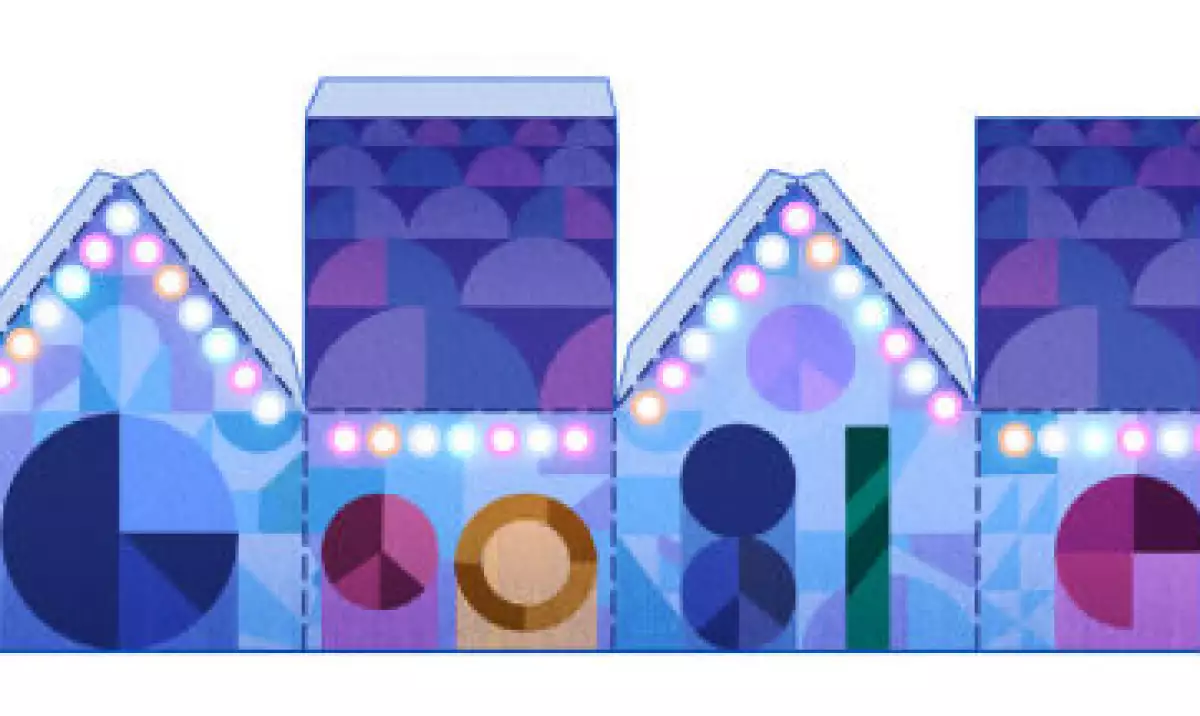 Uno de los hogares coloridos con los que festeja Google la víspera de la Navidad (Foto: Google)