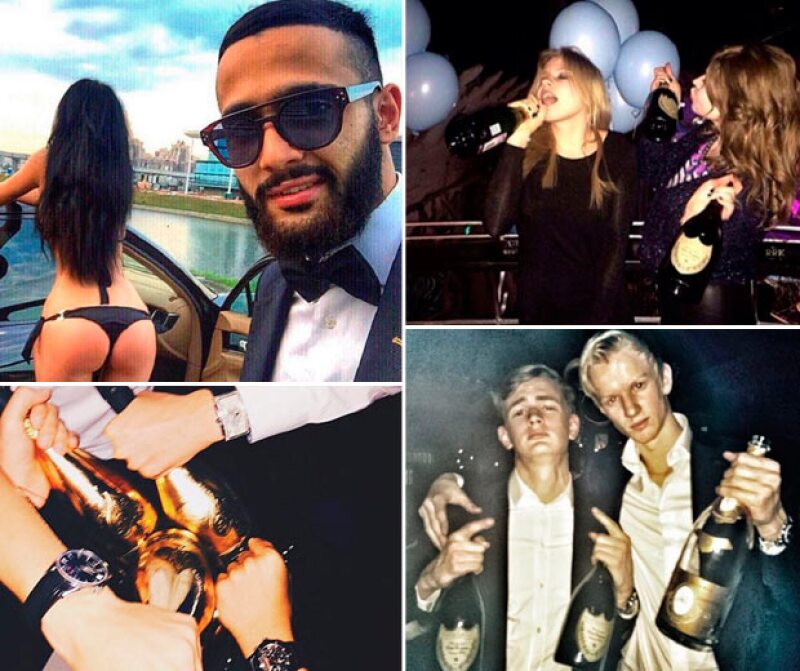 Champagne, mujeres, relojes y mucho dinero, es lo que presumen en esta cuenta que hasta el momento, tiene más de 265 mil seguidores.