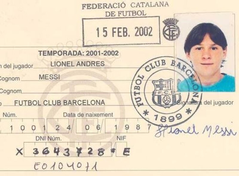 La credencial de Messi