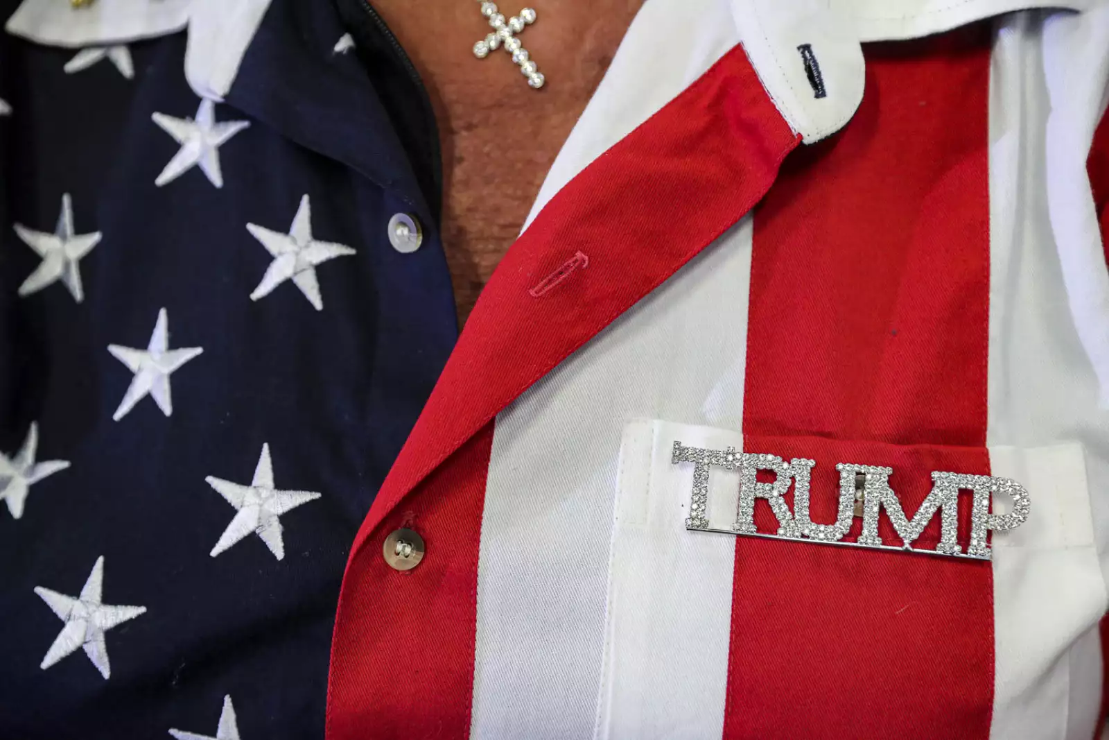 U.S. President Donald Trump addresses a campaign rally in Wildwood