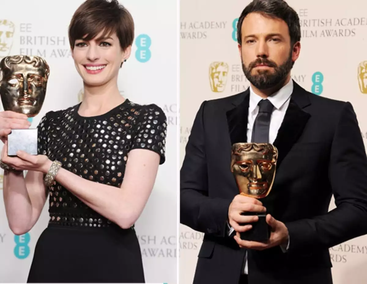 Grandes estrellas asistieron a esta reconocida entrega de premios en Londres, entre ellas, Anne Hathaway y Ben Affleck, quienes obtuvieron la codiciada presea.