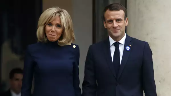 French President Emmanuel Macron Receives U.S President Donald Trump At Elysee Palace In Paris