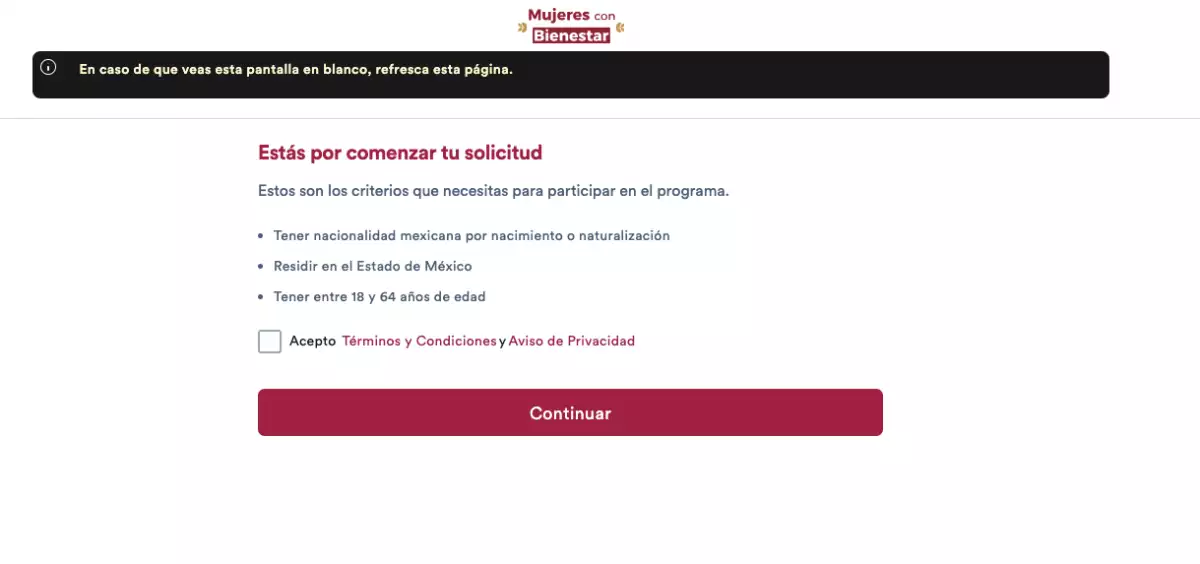 Registro a Mujeres con Bienestar