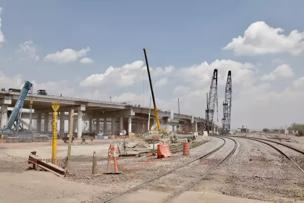 Obras del AIFA desde Circuito Exterior Mexiquense.