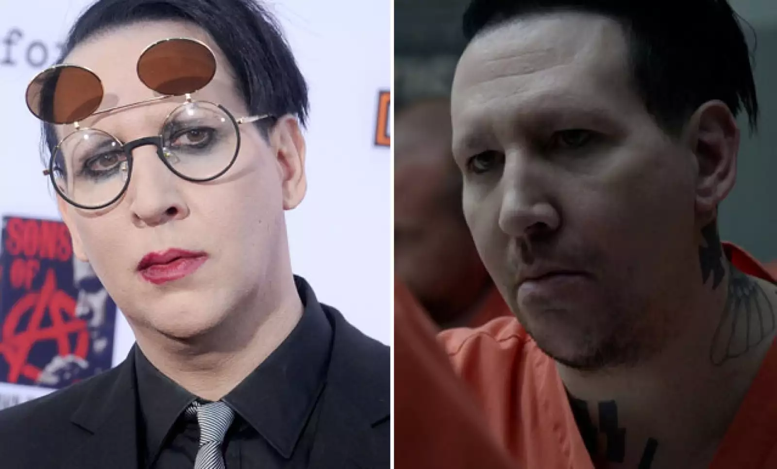 Y no podía faltar el excéntrico Marilyn Manson, quien dejó ver su lado natural al interpretar a Ron Tully, jefe de los Arios en la última temporada de Sons Of Anarchy.
