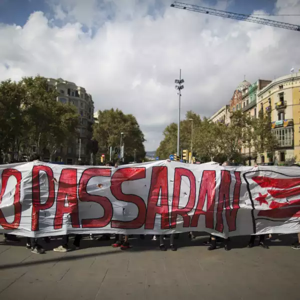 Situation outside Parliament of Catalonia in Barcelona