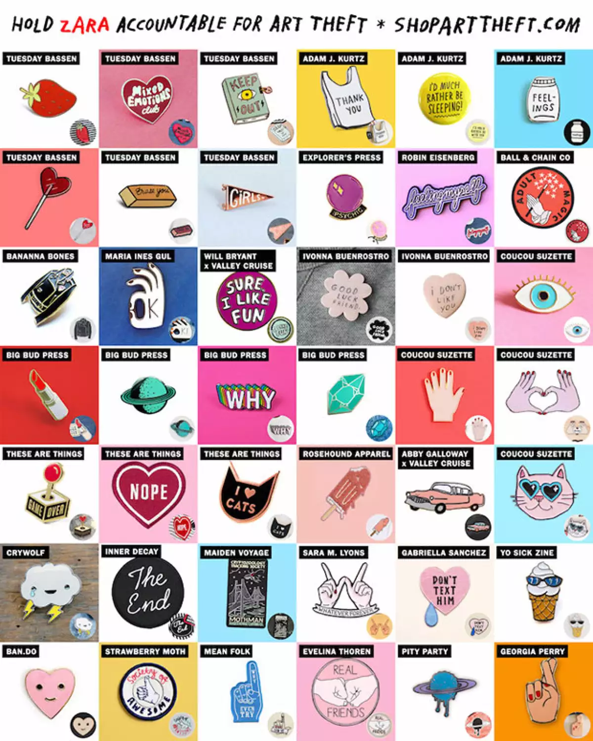 El sitio Shopartheft.com muestra las ideas `robadas` por Inditex.