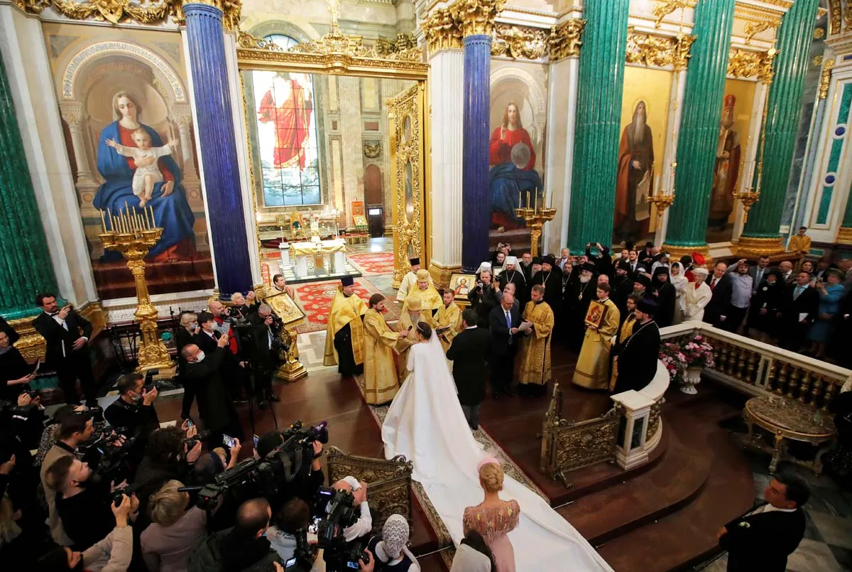 Boda del Gran Duque George Mikhailovich Romanov y Victoria Romanovna Bettarini 