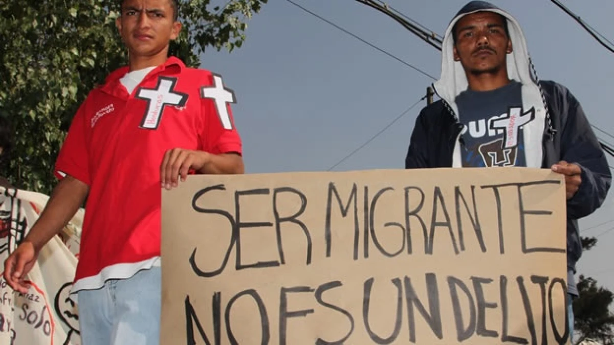 Migrantes centroamericanos protestan en México