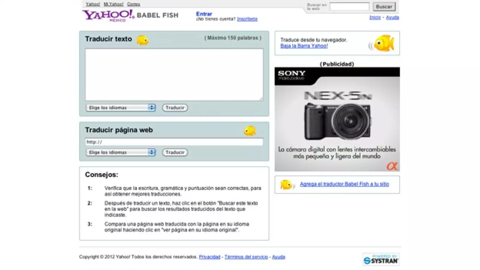 yahoo traductor