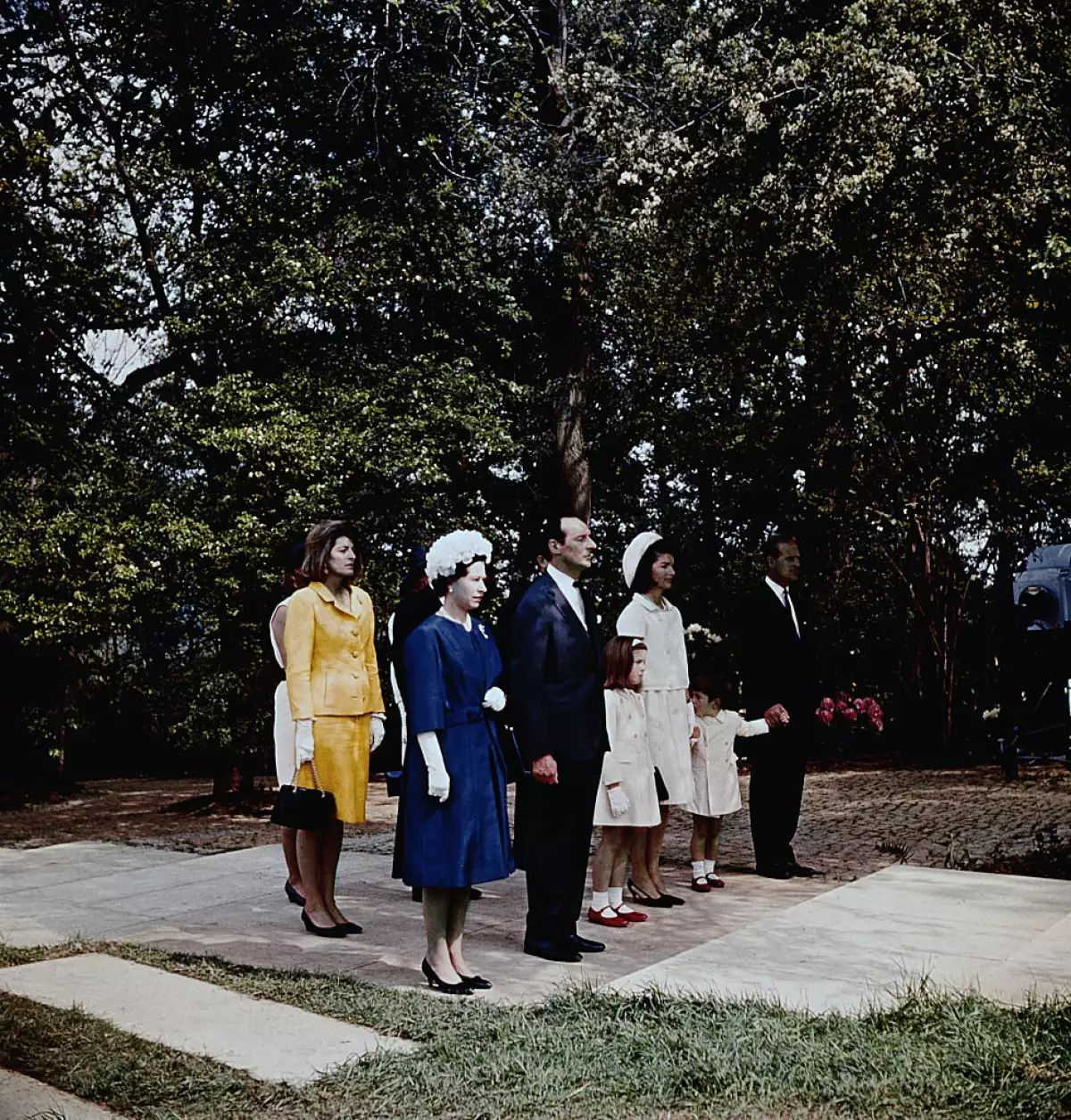 Jackie Kennedy with Daughter and Son at British JFK Memorial
