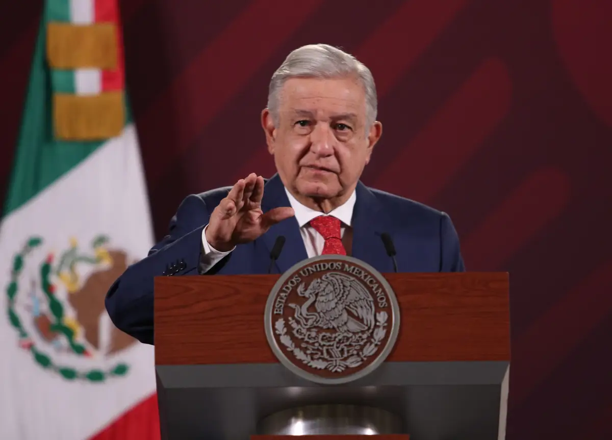 Andrés Manuel López Obrador, presidente de México durante conferencia de prensa en Palacio Nacional.