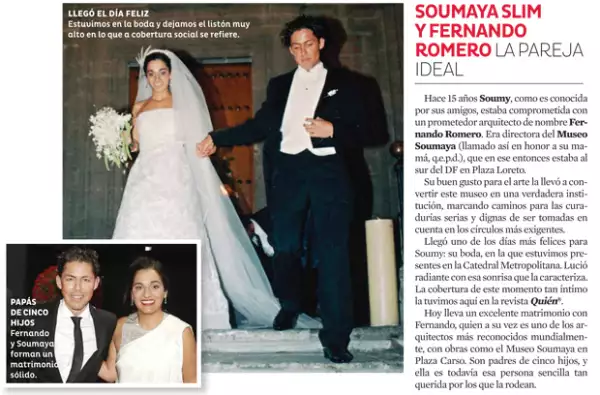 Soumaya Slim y Fernando Romero, de nuestras parejas consentidas.