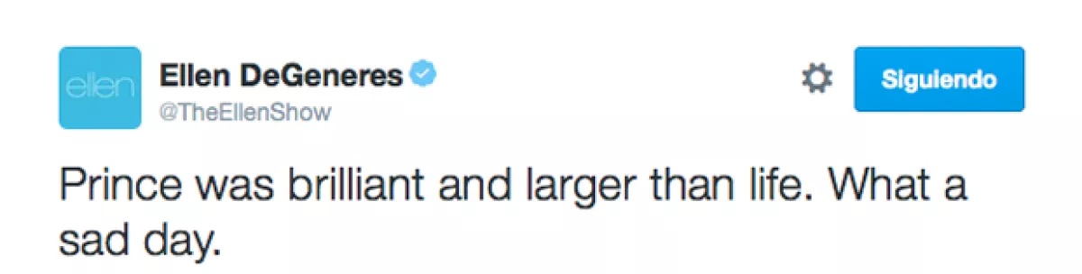 Ellen se sintió muy triste por el fallecimiento de Prince.