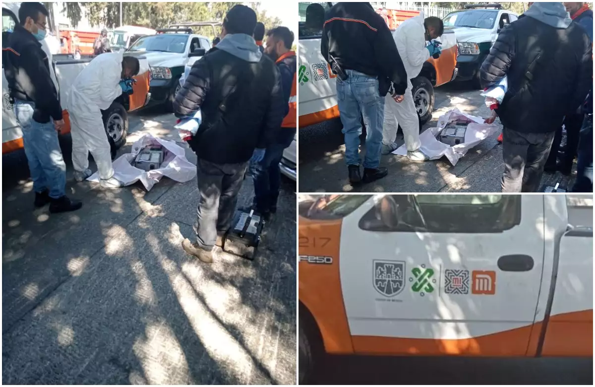 Camioneta del Metro con caja negra
