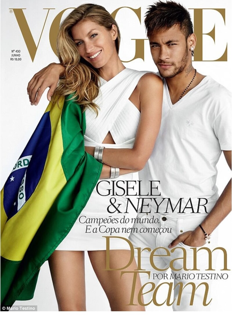 Gisele Bündchen y Neymar Jr posan para Vogue Brasil con motivo del Mundial.