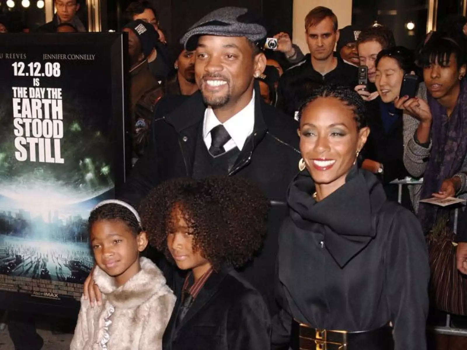 Will Smith, Jada Pinkett Smith, Jaden Smith y Wiilow Smith. Toda la familia fue a apoyar al pequeño Jaden, quien tiene un papel importante en la cinta.