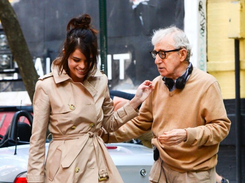 Selena Gómez y Woody Allen en rodaje