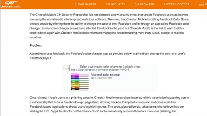 La firma Cheetah Mobile Security detalló en su blog como funciona el engaño mediante el cual se puede descargar ?malware?