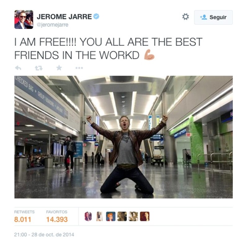 Después de ser liberado, agradeció a todos aquellos que lo ayudaron y apoyaron en esos momentos.