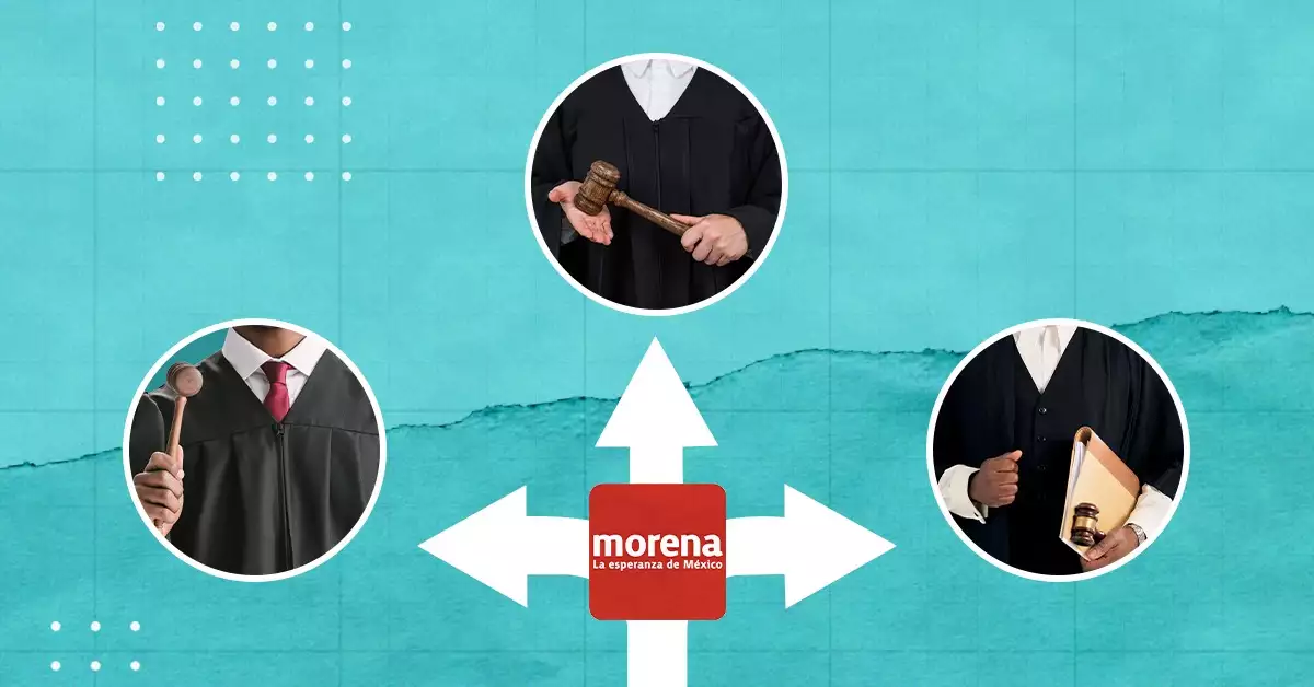 Aunque Morena asegura que es una elección donde no influirá, las reglas le favorecen, pues los tres Poderes de la Unión propondrán a los candidatos y el partido oficialista encabeza dos de ellos. (Imagen principal del artículo 'Morena podrá elegir a casi 70% de los candidatos a juzgadores en elección de 2025')

