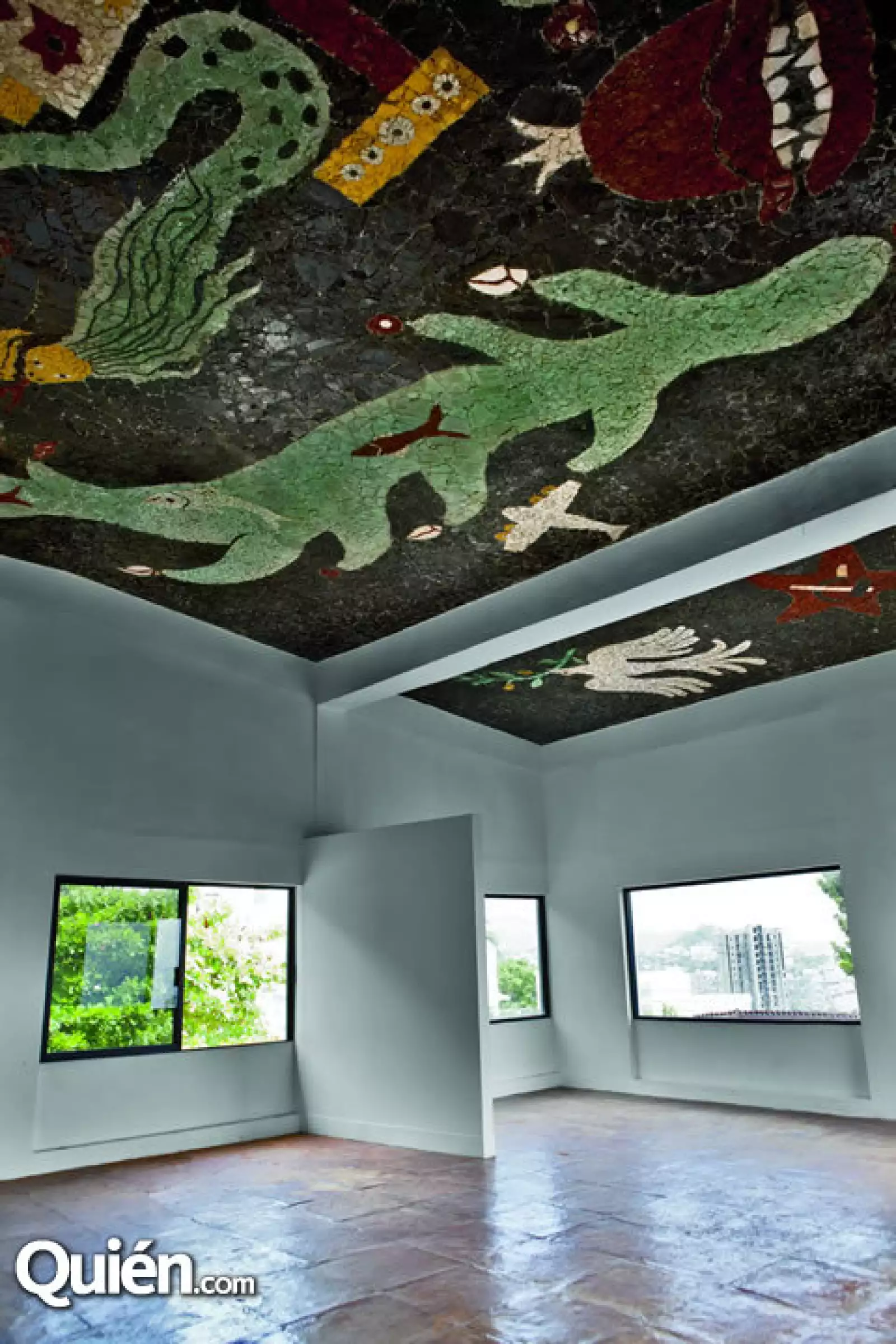 Diego hizo figuras prehispánicas en el techo del que fue su estudio en la casa de su amiga Dolores Olmedo.