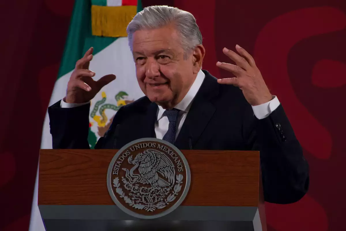 Andrés Manuel López Obrador, durante la conferencia mañanera desde Palacio Nacional.