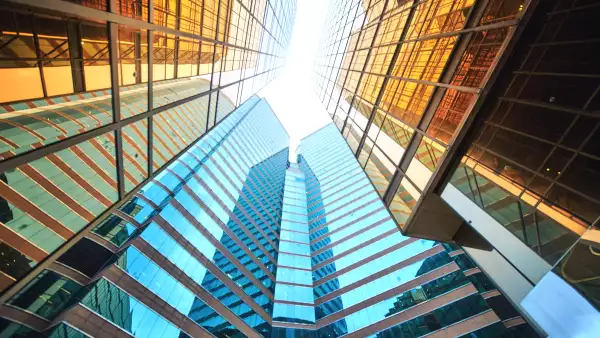 Modern skyscrapers in business district