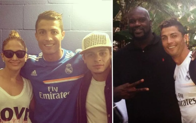 La gira estadounidense del equipo se ha convertido en el escenario para que los futbolistas conozcan a grandes figuras del mundo del espectáculo como Jennifer Lopez y Jamie Foxx.