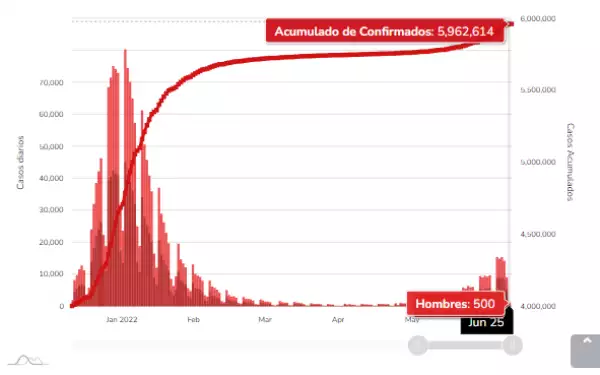 Contagios de COVID-19 en la quinta ola