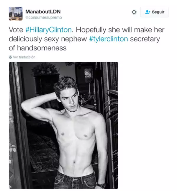 Tyler tiene 22 años y es modelo y estudiante.