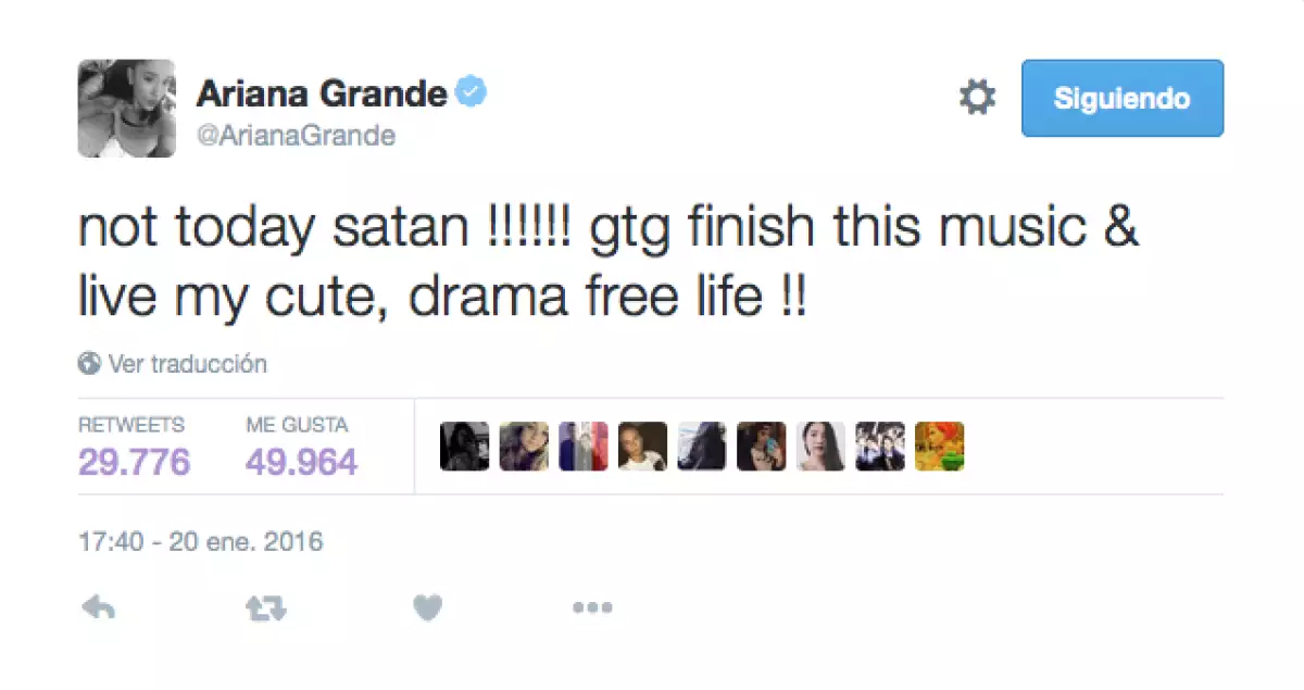 Pero Ariana decidió actuar de manera rápida.