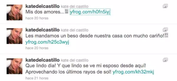 La guapa actriz publicó algunos mensajes expresando lo bien que estaba pasando el día con su esposo Aarón.