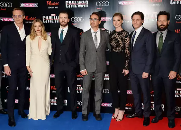 Paul Bettany, Elizabeth Olsen, Chris Evans, Robert Downey Jr., Emily Vancamp, Daniel Bruhl y Paul Rudd asistieron a la premiere de la nueva entrega de Captain America.